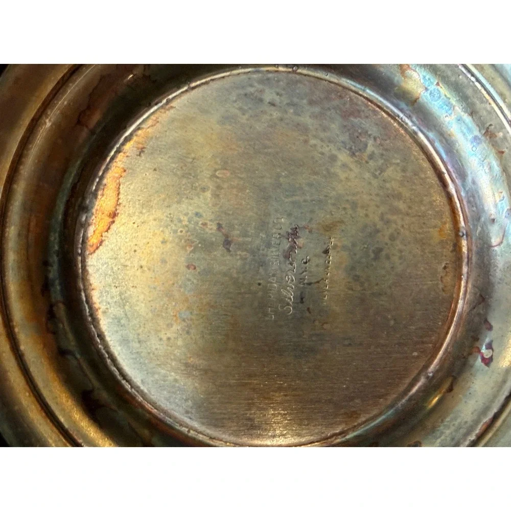 Vintage 50s 60s Sheridan Silver Co Silver on Copper Teapot